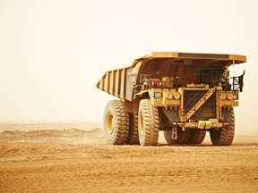 A truck in the pits at a Kinross Gold Corp. mine in Mauritania, West Africa. The Canadian miner received a takeover approach from Endeavour Mining Plc but rejected it.