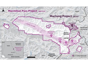 Map 1: Macmillan Pass Project and Mactung Project locations