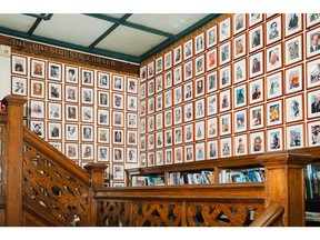 Photographs of distinguished members of the the Explorers Club hang in The Presidents Corner at the Explorers Club in New York. Photographer: Lanna Apisukh/Bloomberg
