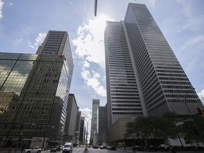 Downtown office towers in Montreal.