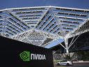 An exterior view of the Nvidia Corp. headquarters in Santa Clara, California. 