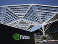 An exterior view of the Nvidia Corp. headquarters in Santa Clara, California.