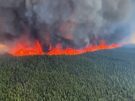 The West Kiskatinaw River wildfire, east of Tumbler Ridge, B.C.