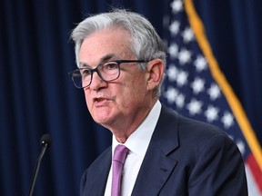 Federal Reserve Board Chairman Jerome Powell speaks during a news conference at the Federal Reserve in Washington, DC.