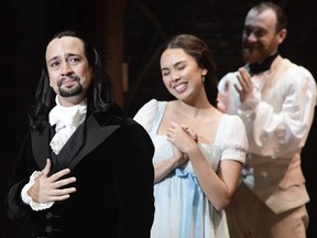 FILE - Lin-Manuel Miranda, creator of the award-winning Broadway musical "Hamilton," receives a standing ovation at the ending of the play's premiere held at the Santurce Fine Arts Center, in San Juan, Puerto Rico, on Jan. 11, 2019. The "Hamilton" creator hopes to increase diversity on Broadway and in theaters across the country with a new initiative announced Thursday, June 8, 2023.