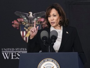Vice President Kamala Harris speaks during the graduation ceremony of the U.S. Military Academy class of 2023 at Michie Stadium on Saturday, May 27, 2023, in West Point, N.Y.