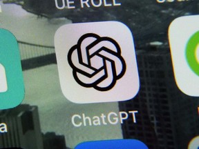 FILE - The ChatGPT app is displayed on an iPhone in New York, May 18, 2023. A federal judge on Thursday, June 22, imposed $5,000 fines on two lawyers and a law firm in an unprecedented instance in which ChatGPT was blamed for their submission of fictitious legal research in an aviation injury claim.