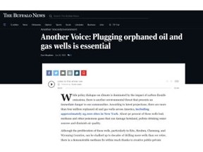 On June 18, 2023, Buffalo News published the op-ed shown above authored by Zefiro CEO Curt Hopkins on the topic of plugging orphaned oil and gas wells in the state of New York.