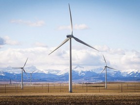 Wind turbines are shown at a wind farm near Pincher Creek, Alta., Wednesday, March 9, 2016. Canada has no hope of reaching its 2050 climate goals unless it can find a way to speed up the approvals process for major projects in this country, a new report states.