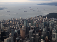 Aerial shot of Vancouver skyline