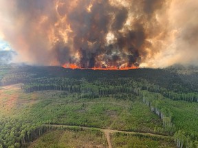 The Bald Mountain wildfire burns in Alberta last month.