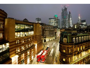 The No. 1 Poultry building, left, in the City of London. Photographer: Luke MacGregor/Bloomberg
