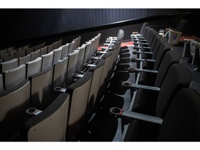 Seats at an AMC movie theater in New York.