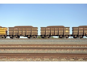 A freight train carrying iron ore travels along a track near a Rio Tinto Group rail yard in Karratha, Western Australia, Australia, on Wednesday, June 22, 2022. Iron ore is on course to end the week lower, with the increase in Chinese steel plants being idled and swelling inventories seen as signs of stagnant demand.