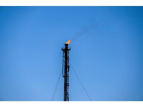 A flame stack at a gas production plant in Norway. Photographer: Carina Johansen/Bloomberg