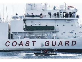Members of the Philippine Coast Guard during a joint maritime exercise with Coast Guards from Japan and the US off the coast of Mariveles, the Philippines, on June 6. Photographer: Veejay Villafranca/Bloomberg