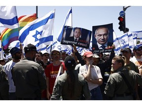 Protesters against Benjamin Netanyahu in Jerusalem, on July 24.