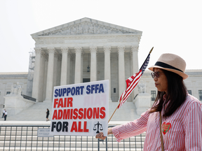 Affirmative action protest in front of U.S. Supreme Court