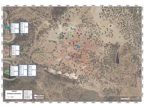 Plan map showing drill hole locations