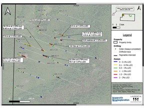 Plan Map of Drill Holes Completed at Anatacau West