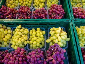 The price of grapes jumped 30 per cent in June from May.