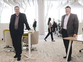 Bill Kiss, left, and Jeff Shewfelt are co-CEOs of B.C. credit union Gulf & Fraser.