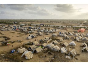 The refugee camp outside Karachi in May.