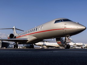 A Bombardier Global 7500 business jet.