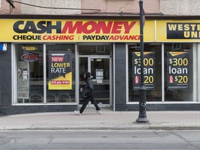 Payday loan businesses along Montreal Road in Ottawa.