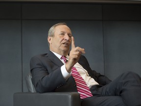 U.S. economist Larry Summers speaking at the Rotman School of Business in Toronto in 2015.