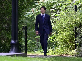 Prime Minister Justin Trudeau arrives for a cabinet swearing-in ceremony at Rideau Hall in Ottawa.