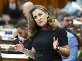 Minister of Finance Chrystia Freeland during question period in the House of Commons on Parliament Hill in Ottawa.
