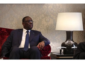 Senegal's President Macky Sall meets Portugal's President at Belem Palace in Lisbon on June 20, 2023.  Photographer: Carlos Costa/AFP/Getty Images