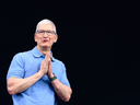 Tim Cook, chief executive officer of Apple Inc., said the tech giant is taking a deliberate, careful approach to artificial intelligence.