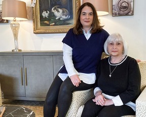 Tina Hamlin, left, seen here with her mother Angela Beer, says business at her home decor company in Vancouver is worse now than during the pandemic because of economic conditions.