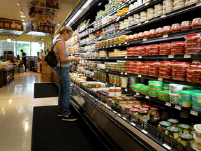 A shopper in a grocery store in Miami