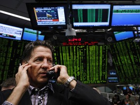 A trader works in S&P 500 stock index options pit at the Chicago Board Options Exchange (CBOE) in Chicago.