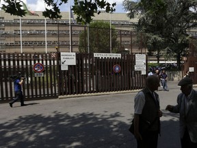 FILE - External view of the Rome's tribunal taken Friday, June 28, 2013. Italians are taking to social media to denounce a Rome's court verdict clearing a school janitor of sexual assault charges for groping a 17-year-old student because it only lasted between five and 10 seconds.