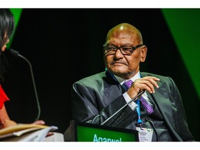 Anil Agarwal, billionaire and owner of Vedanta Resources Plc, looks on during a panel discussion on the opening day of the Investing in African Mining Indaba in Cape Town, South Africa, on Monday, Feb. 5, 2018. Mining executives, investors and government ministers are meeting in drought-hit Cape Town for the African Mining Indaba, the continent's biggest gathering of one of its most vital industries.
