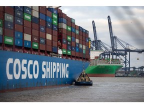CSCL Arctic Ocean container ship, operated by China Ocean Shipping Group Co., at Port of Felixstowe, UK, Jan. 13, 2023. Photographer: Chris Ratcliffe/Bloomberg