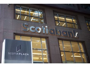 The Scotiabank headquarters in Toronto on March 8.