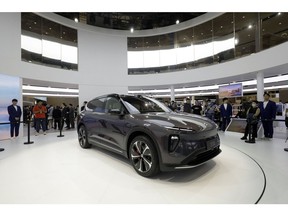 A Nio ES6 electric SUV displayed at the Shanghai auto show.