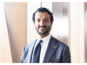 Abdulla Bin Touq Al Marri, UAE economy minister, following a Bloomberg Television interview in London, UK, on Tuesday, April 25, 2023. Some UAE government entities will be exempt from from corporate tax, Al Marri said.