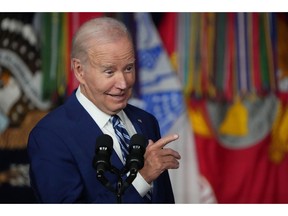 SALT LAKE CITY, UTAH - AUGUST 10: U.S. President Joe Biden speaks at the George E. Wahlen Department of Veterans Affairs Medical Center on August 10, 2023 in Salt Lake City, Utah. President Biden was celebrating the first anniversary of the PACT Act.