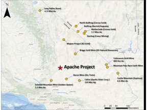 Figure 2: The Apache Project location is within the mineral-rich Mojave Desert region of Southern California.