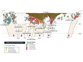Composites generated from drill intersections received since the May 9, 2023, news release includes assays from 22 fully assayed and 1 partially assayed drill holes at the LP Fault zone and 2 at the Limb zone. Composites are generated using 0.3 g/t minimum grade, maximum linear internal dilution of 5.0 m, and allows short high-grade intervals greater than 8 GXM to be retained. Results are preliminary in nature and are subject to on-going QA/QC. For full list of significant, composited assay results, see Appendix A.