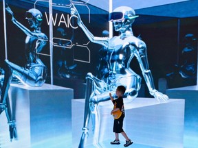 A child visits the World Artificial Intelligence Conference (WAIC) in Shanghai on July 6.