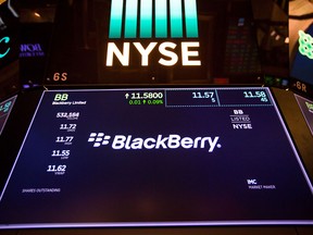Shares in BlackBerry Ltd shares were briefly halted after a spike higher at about 11:30 a.m. in New York.
