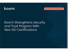 Boomi Strengthens Security and Trust Program With New ISO Certifications