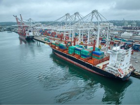 Swire Shipping has appointed SSA Terminals as its container terminal operator at the Ports of Seattle, Long Beach and Oakland. Two vessels in view at the Port of Seattle this summer.